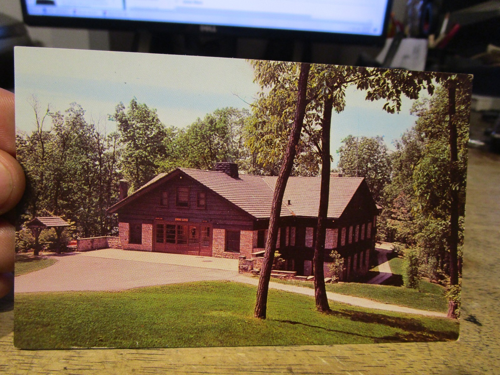 U2 Old OHIO Chrome Postcard Zaleski Lake Hope State Park Dining Room