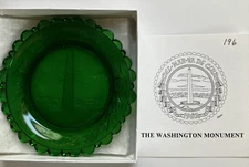 George Washington Monument VTG Pairpoint Crystal Cup Plate Delmarva DC Art Glass