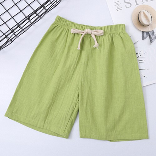 Summer Kid's Shorts Ramie Cotton Boy and Girl Pajama Beach Thin Style Pants - Picture 20 of 51