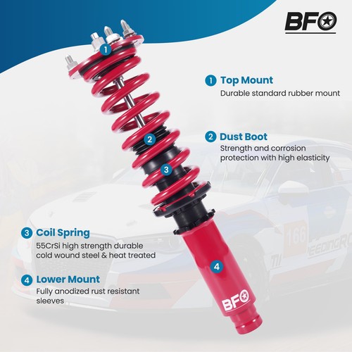 Coilovers Suspension Shocks Struts Kits For Honda Accord 98-02 Acura TL 99-03 - Picture 4 of 12