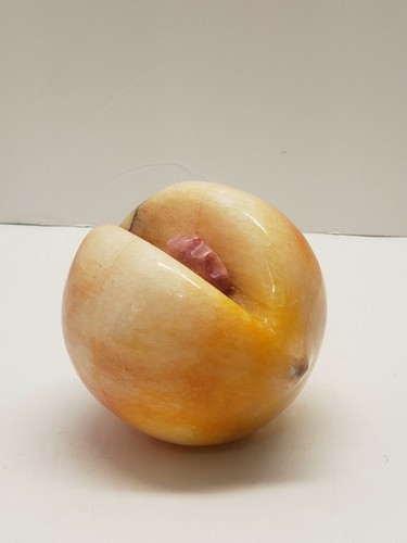 Stone Fruit, Peach, Alabaster Or Onyx, 2 1/4 x 3 - Picture 3 of 4