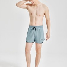Mens Double-Layer Quick Dry Swim Shorts Elastic Printing Men's Swim Trunks