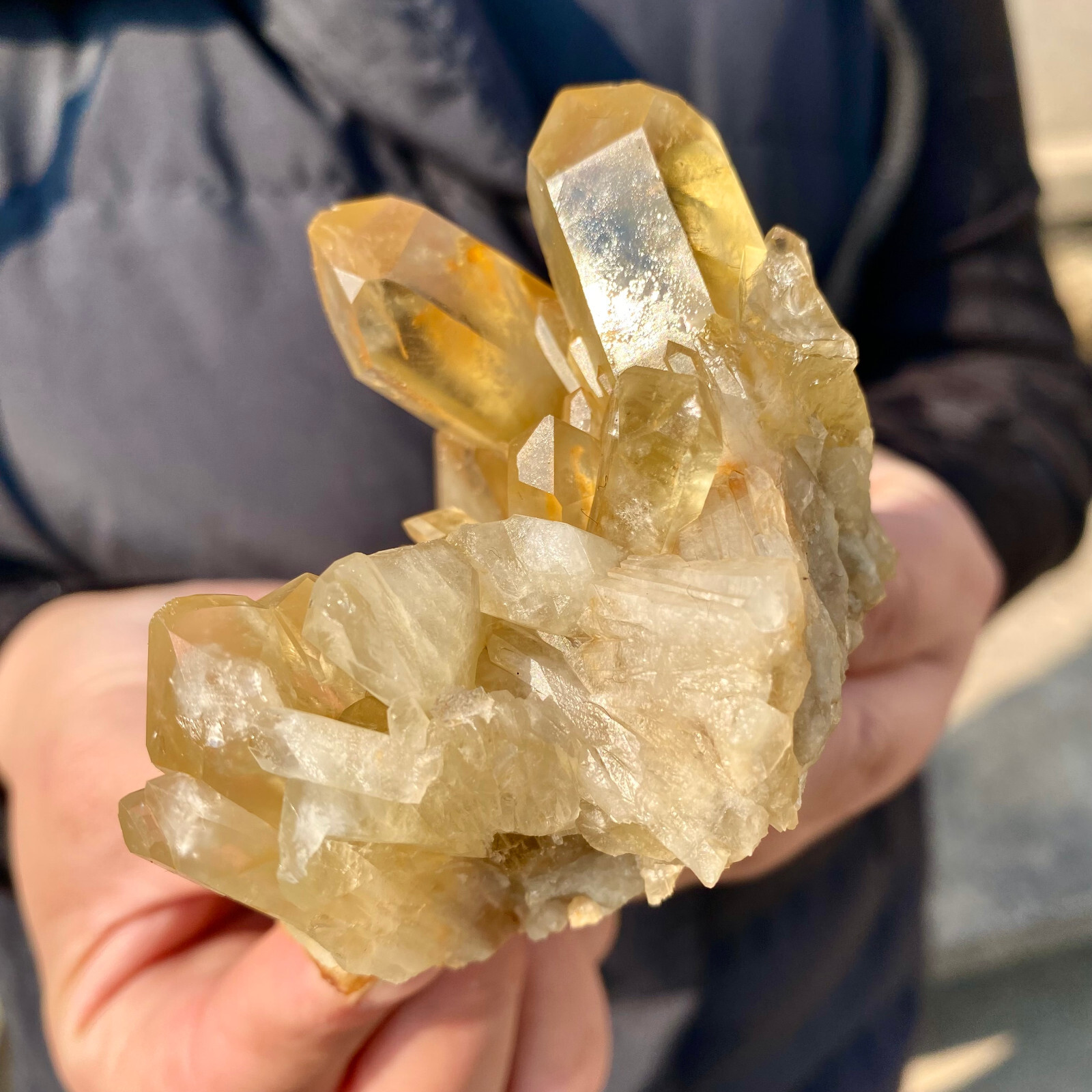 190G Natural Citrine Quartz Cluster Mineral Specimen for Restoration