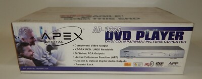 Apex Digital AD-1225 DVD Player CD/MP3/WMA Picture CD Player - Sealed Box