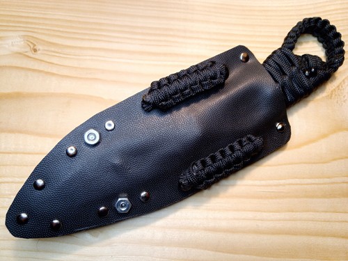 USA VALOR 440 Knife With Reversible ABS Sheath Fire Starter Keychain Zipper Tag - Picture 4 of 9