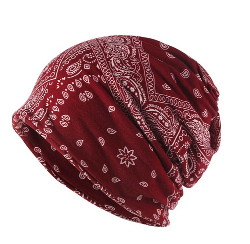 Men Women Cotton Blended Hippie Paisley Slouch Baggy Ski Beanies Hats Cap Mask - Picture 19 of 22