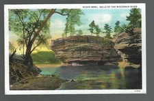 Sugar Bowl Dells Of The Wisconsin River Lower Dells Linen Vintage Postcard AO3