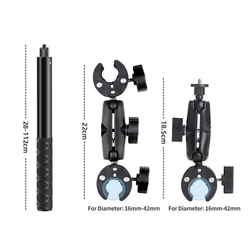 Motorcycle Selfie Stick +Mount Kit for Insta360 One R X2 X3 X4/DJI Action 2 3 4 - Picture 11 of 13