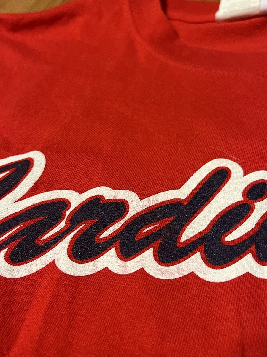 Men's St. Louis Cardinals Red Graphic Vtg Tee Sz Large Baseball