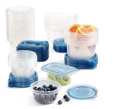AR+COOK 100-PC. FOOD STORAGE CONTAINER SET 50 CONTAINERS + 50 LIDS BLUE NIB
