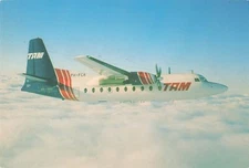Postcard Airline TAM PH-FCR Fokker F27 Skyliner Card No : 022 CC7.