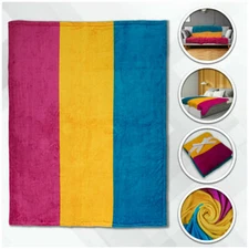 Pansexual Super Plush Blanket 50x60 Throw FLEECE Pan Pride Blanket LGBTQIA LGBT