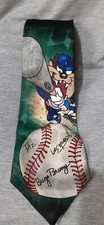 Vintage TASMANIAN Devil Taz Looney Tunes Mania Baseball Neck Tie Necktie 1996