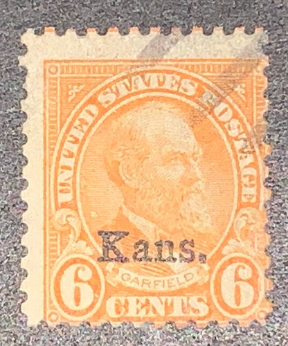 Travelstamps: 1929 US Stamps Sc# 664 Kansas Overprint Used No Gum - Picture 2 of 5