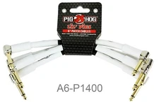 4-Pack Pig-Hog 6in 1/4" 90-Degree Mono TS Male/Male, 8mm/OD, White, A6-P1400