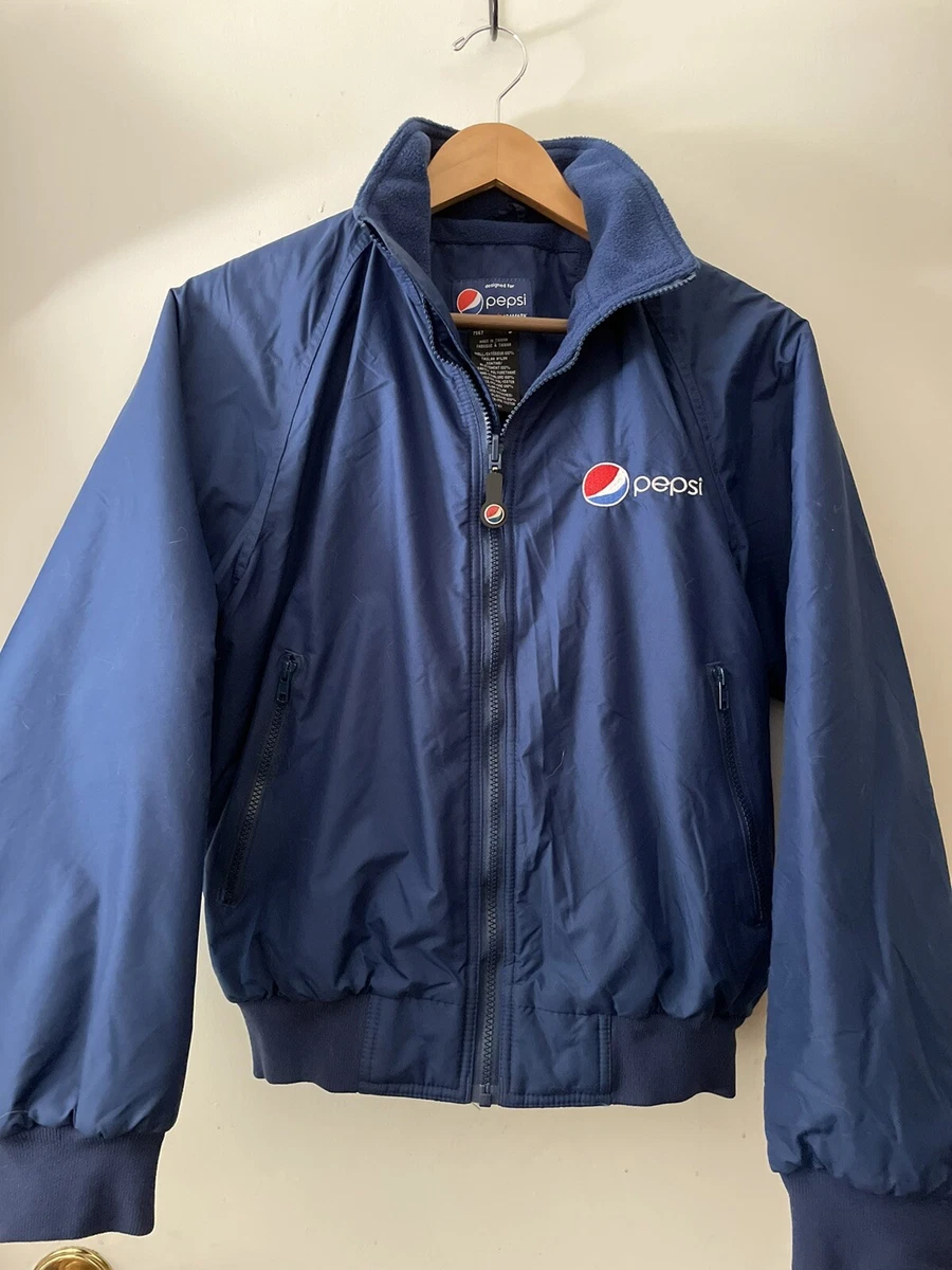 Vintage Pepsi Cola Size S Bomber Jacket Corporate Fleece Lined Logo Aramark  Rare