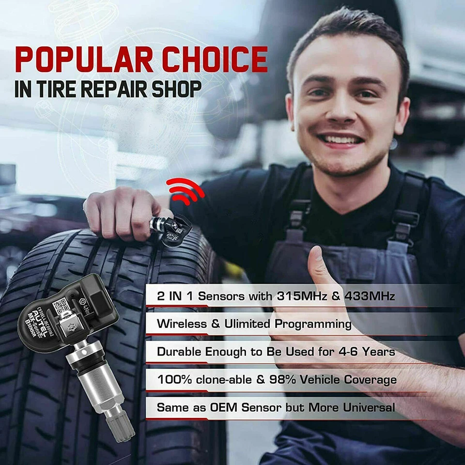 Sensor universal de presión de neumáticos Autel MX 315 MHz y 433 MHz TPMS programable Foto 2 de 4