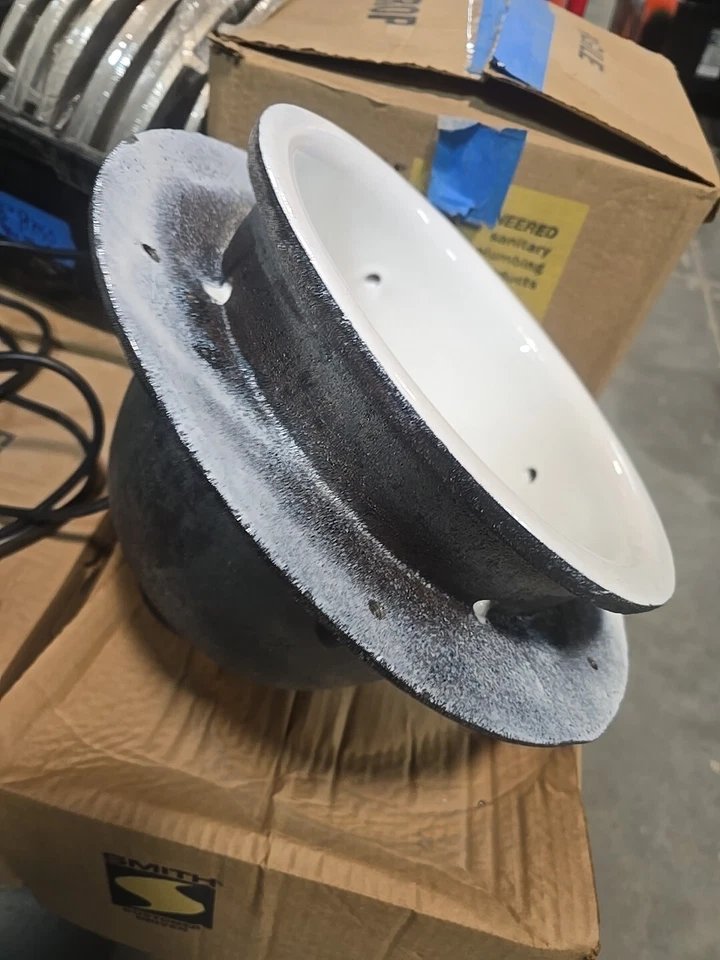 Fregadero de piso sanitario esmaltado porcelana J.R. Smith sani-ceptor con cubierta 3060Y04-10 Foto 2 de 4