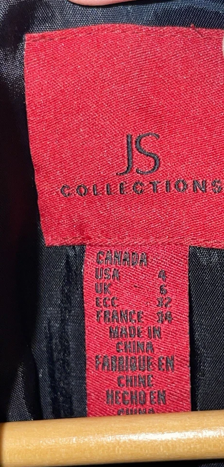 Chaqueta Blazer de Seda JS Collections Cuello Mandarín Nudo Botón Manga Larga Talla 4 Foto 3 de 4