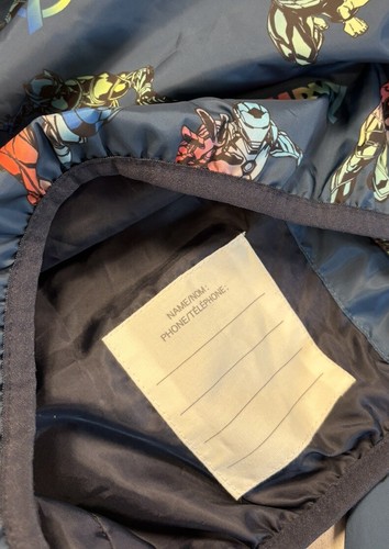 H&M Marvel Windbreaker Jacket Size 6/7 Hooded Full Zip Pockets - Picture 7 of 7