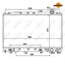Radiator, Engine Cooling NRF 53274 for Mitsubishi Space Wagon
