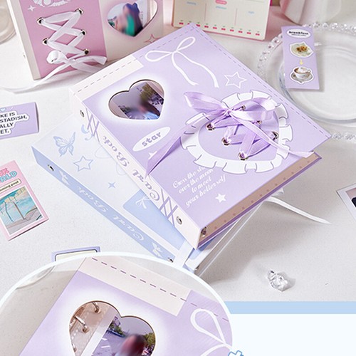 Kpop Idols Ribbon Card Album Ins Style Photo Albums Collect Book 3-inch 4 Grid - Picture 15 of 25