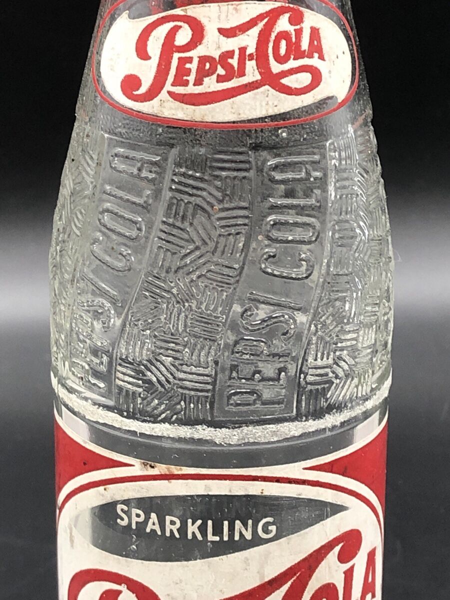 1958 Vintage PEPSI-COLA 10 oz. Glass Soda Bottle New York 1958 Vintage PEPSI-COLA 10 oz. Glass Soda Bottle New York