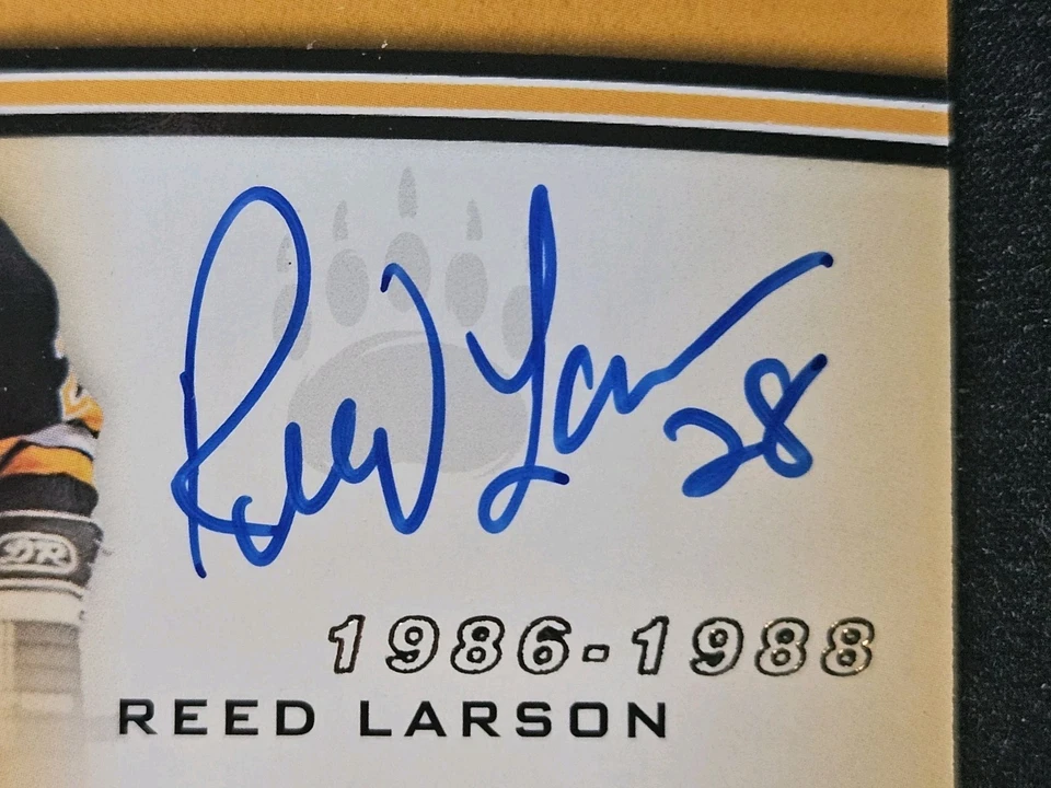23-24 UD Bruins Centennial Bear Tracks Dual Auto #/35 Bill Ranford Reed Larson  — 第 3/4 张图片