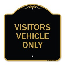 Designer Series - Reserved Parking Sign Visitor Vehicles Only Heavy Gauge Metal