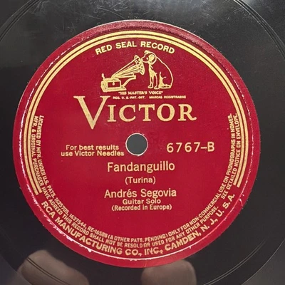Andrés Segovia – Tremolo Study / Fandanguillo - 12" 78 RPM - VG - Image 1 of 4
