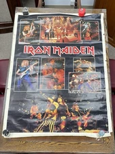 1984 Iron Maiden Official Fan Club Promo Poster World Slavery Tour 40x60 Vintage