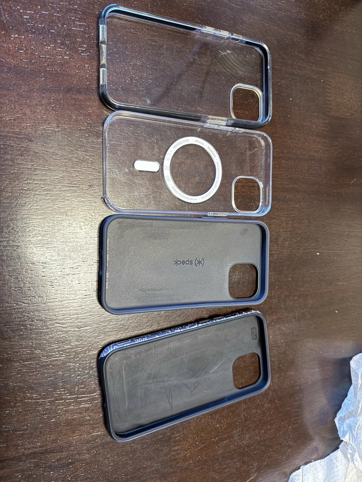 iPhone 13 Pre-Used Case Set Of 4 Apple, Speck, Black, Blue, Clear - Image 2 of 2