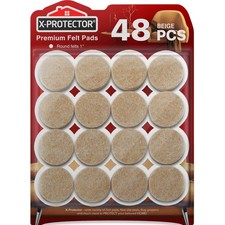 Best Felt Furniture Pads X-PROTECTOR - 48 Premium Chair Felt Pads Floor Prote...