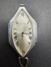 Vintage Heritage Art Deco 1 Jewel Pendant Watch White Dial Swiss Made