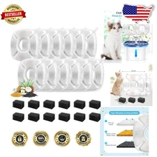 Cat Water Fountain Filters 24 Pcs - Activated Carbon & Resin Triple Clean