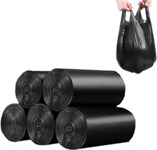 100 Count Small Trash Bags 4 Gallon Black with Handles