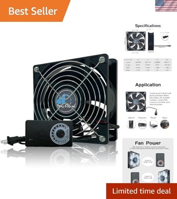 High-Flow 120mm PC Cooling Fan with Controller: Adjustable Speed & Quiet Design