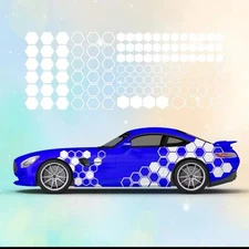 Car Honeycomb Vinyl Decals Car Sticker Kit Auto Body Decor SET OF 2: Car Decals