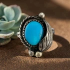 Vintage Sterling Silver Turquoise Southwestern Petite Ring Size 3.75 - 2.9g