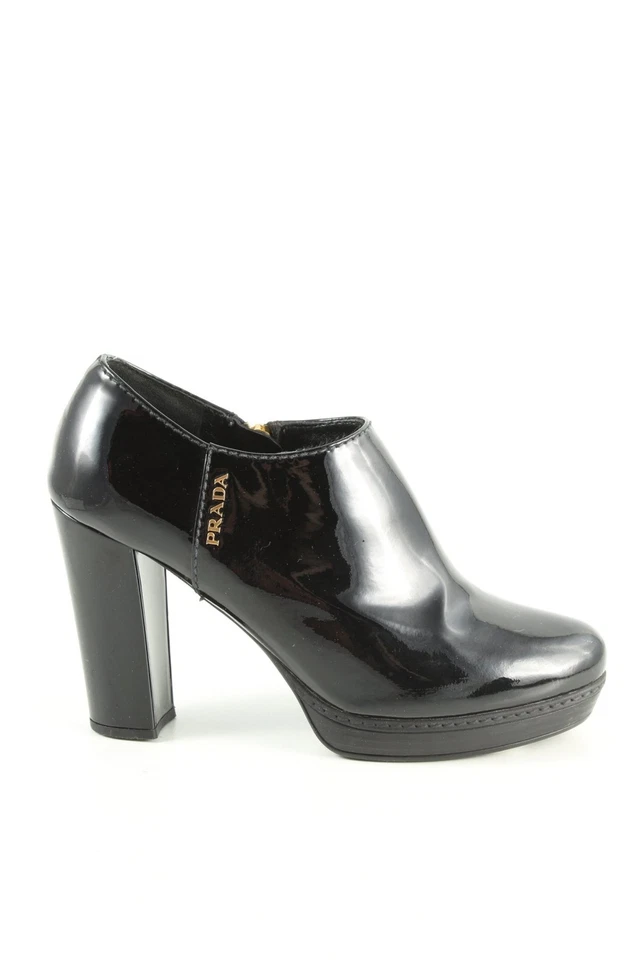 PRADA Botas con cremallera Mujeres Botines Talla EU 38 negro estilo «business» - Imagen 3 de 4