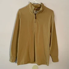 The Normal Brand Men's size Medium Tan Brown Cotton Blend Quarter Zip Pullover