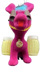 1 Pink Vintage Flocked Donkey Salt & Pepper Hong Kong Love Eyelashes NOS