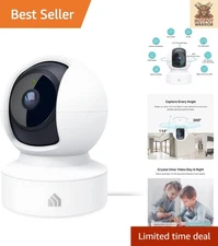 Smart 2K Pan/Tilt Security Camera with Color Night Vision & Motion Alerts