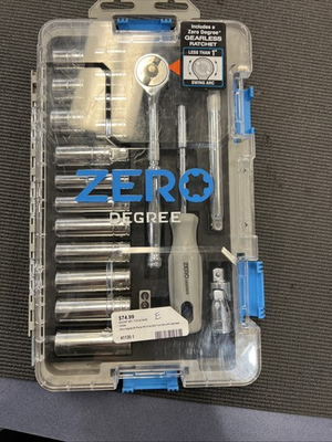 #ad Zero Degree 25 Piece 3 8 Drive SAE Tool Set with Gearless Ratchet 38130 $74.99