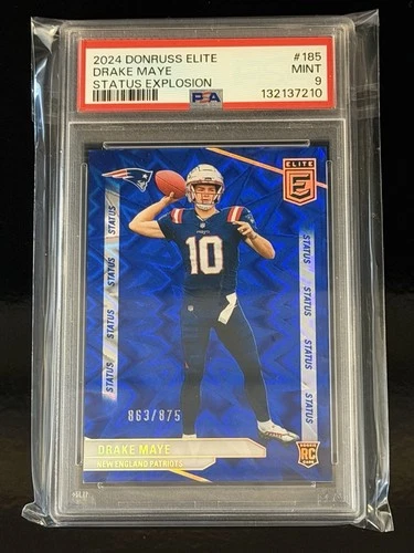 2024 Panini Donruss Elite #185 Drake Maye Status Explosion /875 PSA 9 RC 🔥
