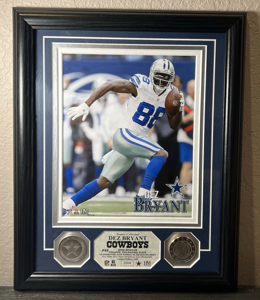 Moneda de Plata Dez Bryant Dallas Cowboys Edición Limitada. Foto con marco Highland Mint Foto 3 de 4