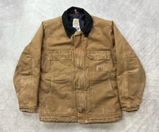 Vintage Carhartt YYC26 BRN Brown Canvas Jacket Youth Size L 10/12 Quilted Chore
