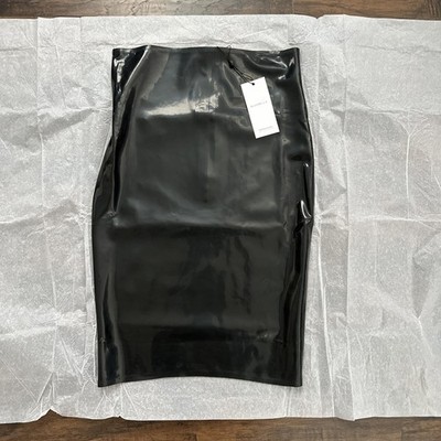 Bluebella Latex Skirt Sexy Shiny Pencil Lingerie Small NEW NWT Black Shiny