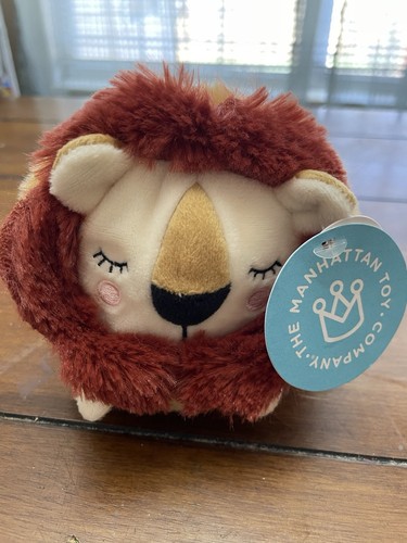 Manhattan Toy Company Squeezmeez Squeezable Lion Plush Stuffed Animal Round Ball