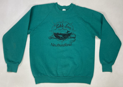 VINTAGE Tickle Inn Cape Onion Newfoundland Sweatshirt Men Small Green USA 90s